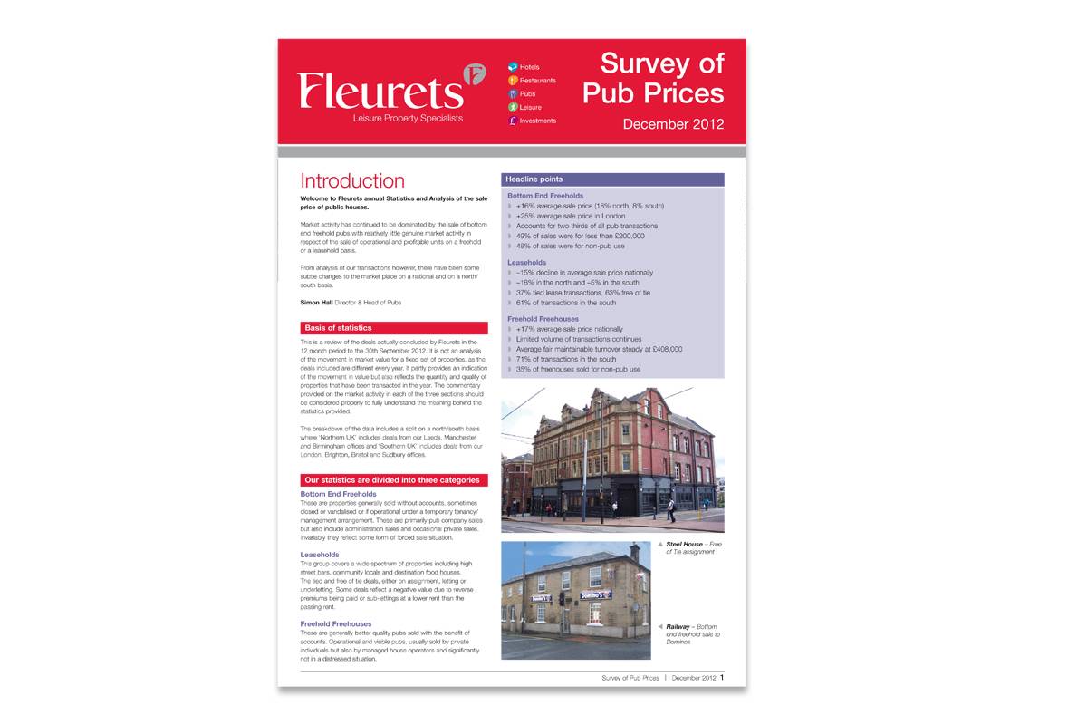 Survey of Pub Prices 2012